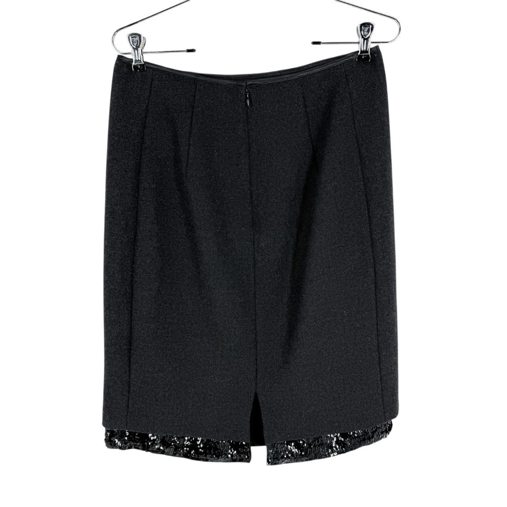Dorothee Schumacher Wool Skirt Womens Size Large Charcoal Gray Sequin Hem - Picture 5 of 11